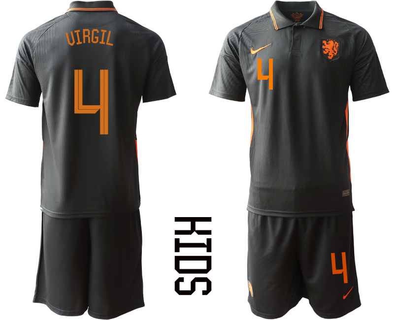 2021 European Cup Netherlands away Youth #4 soccer jerseys